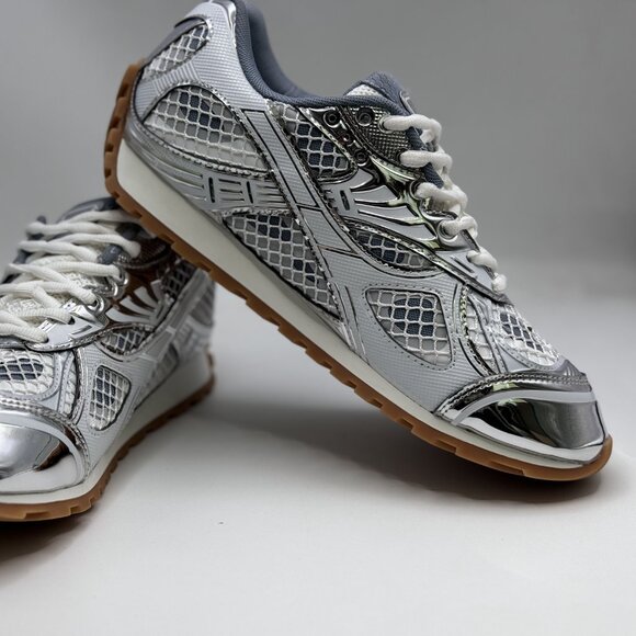 BV Luxe White Silver Sports Kicks - Picture 4 of 6